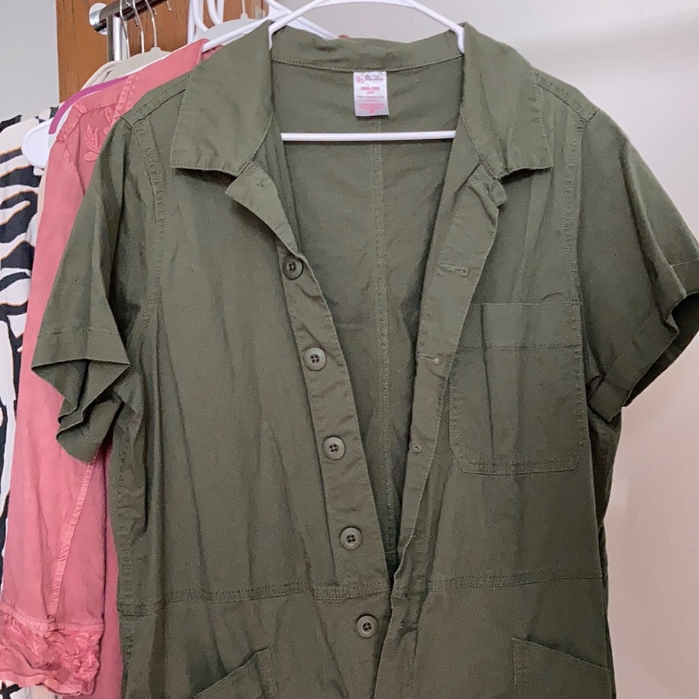 Green boiler suit